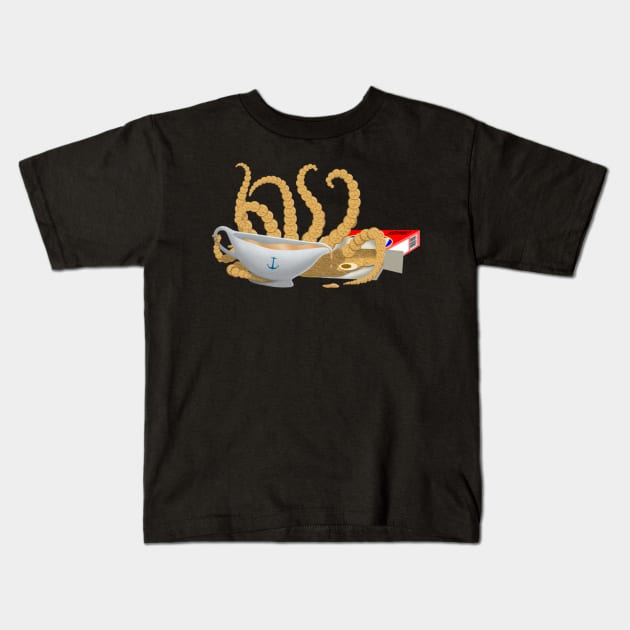 Original Food Kraken Cracker Snack Monster Octopus Kraken Kids T-Shirt by BoggsNicolas